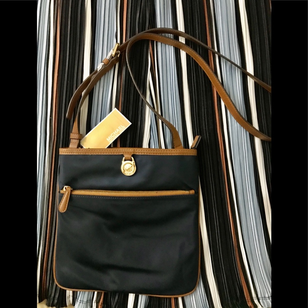 MICHAEL KORS Blue Nylon Crossbody.